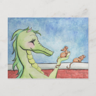 Draak met muizen briefkaart