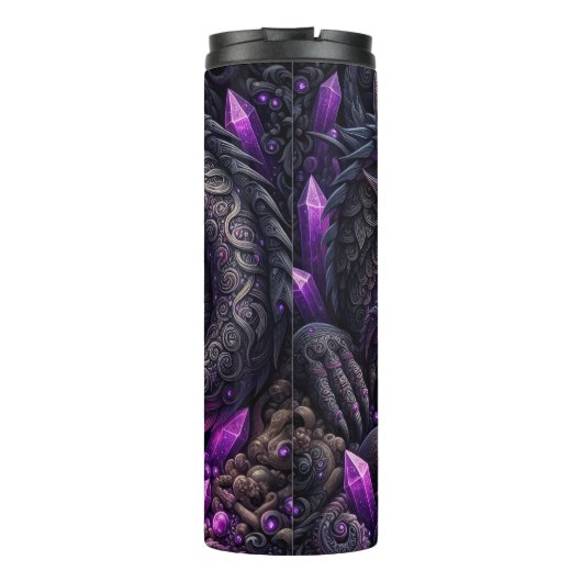  draak met Paarse kristallen Thermosbeker (Achterkant)