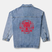 Draak met rode kleur denim jacket (Achterkant)