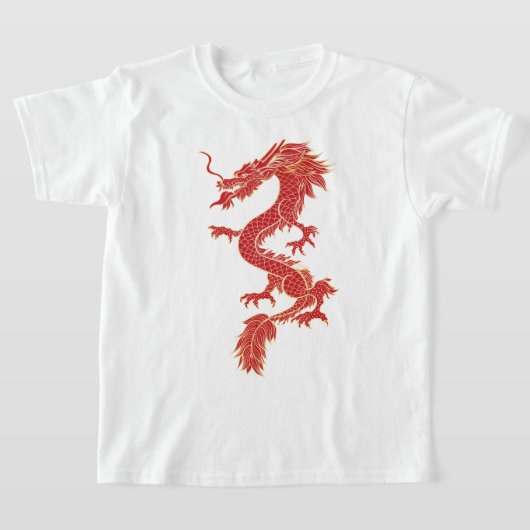 Draak met rode kleur t-shirt (Laagn)
