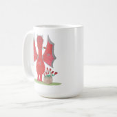 Draak met rode rozen koffiemok (Voorkant links)