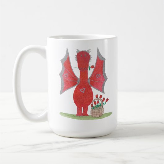 Draak met rode rozen koffiemok (Links)