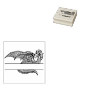 Draak met ruimte voor naam rubberstempel (Gestempeld)