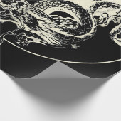 Draak met tijger Tattoo YIN en Yang Beast Fight Cadeaupapier (Hoek)