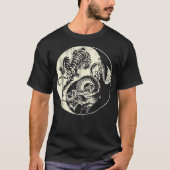 Draak met tijger Tattoo YIN en Yang Beast Fight T-shirt (Voorkant)