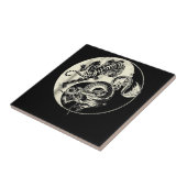 Draak met tijger Tattoo YIN en Yang Beast Fight Tegeltje (Zijkant)