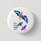 Draak met twee Kinderen Ronde Button 3,2 Cm (Voorkant)