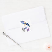 Draak met twee Kinderen Vierkante Sticker (Envelop)
