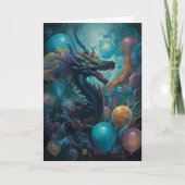 Draak met verjaardagsballonnen kaart (Voorkant)
