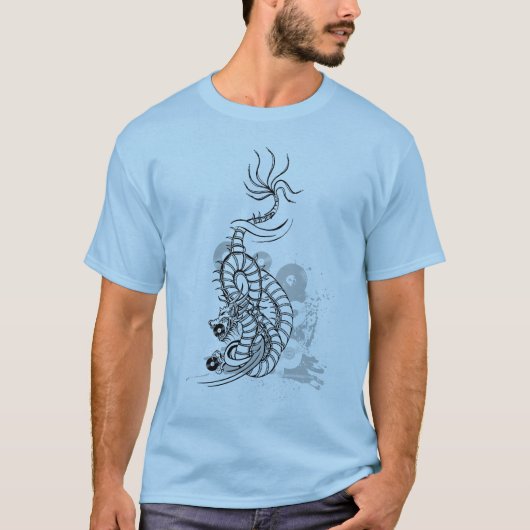 Draak met vinylrecords t-shirt (Voorkant)