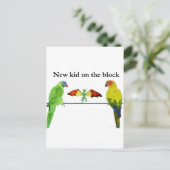 Draak met vogels briefkaart (Staand voorkant)