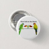 Draak met vogels ronde button 3,2 cm (Voorkant /achterkant)