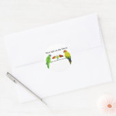 Draak met vogels ronde sticker (Envelop)
