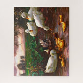  draak met witte eenden en gele donder legpuzzel (Verticaal)