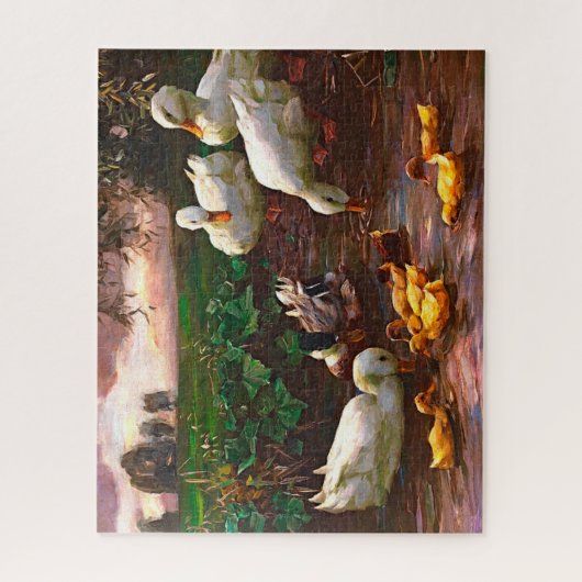  draak met witte eenden en gele donder legpuzzel (Verticaal)