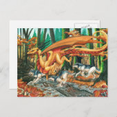 Draak met Wolven door Carla Morrow Briefkaart (Voorkant / Achterkant)