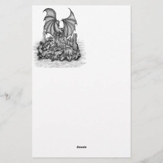 Draak met Zombie Briefpapier (Achterkant)