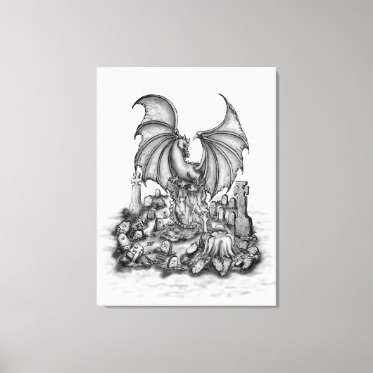 Draak met Zombie Canvas Afdruk (Voorkant)