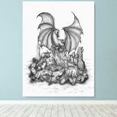 Draak met Zombie Canvas Afdruk (Insitu (Houten vloer))