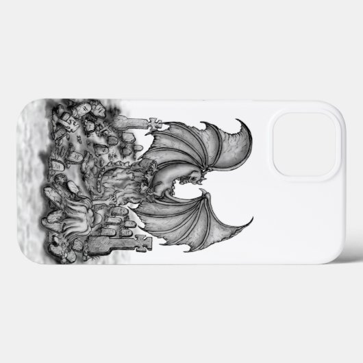 Draak met Zombie Case-Mate iPhone Case (Achterkant (horizontaal))