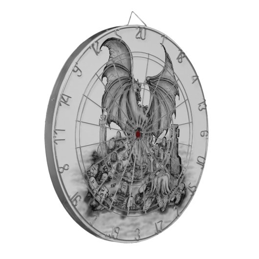 Draak met Zombie Dartbord (Voorkant Links)