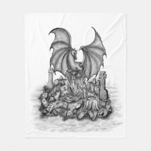 Draak met Zombie Fleece Deken