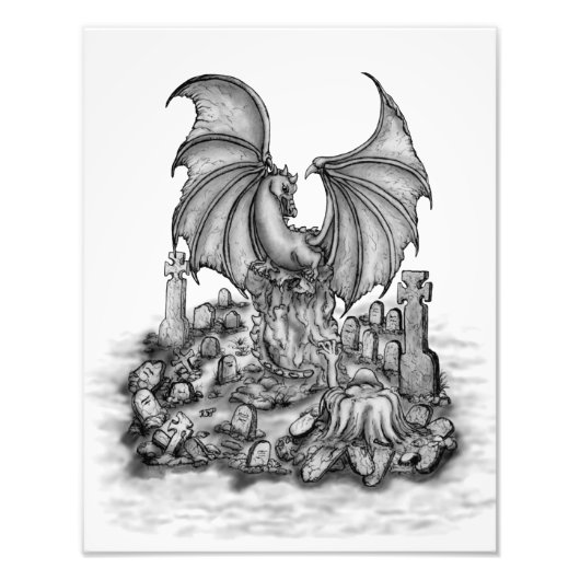 Draak met Zombie Foto Afdruk (Voorkant)