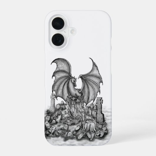 Draak met Zombie iPhone 16 Hoesje (Achterkant)