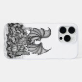 Draak met zombie iPhone hoesje (Achterkant horizontaal)