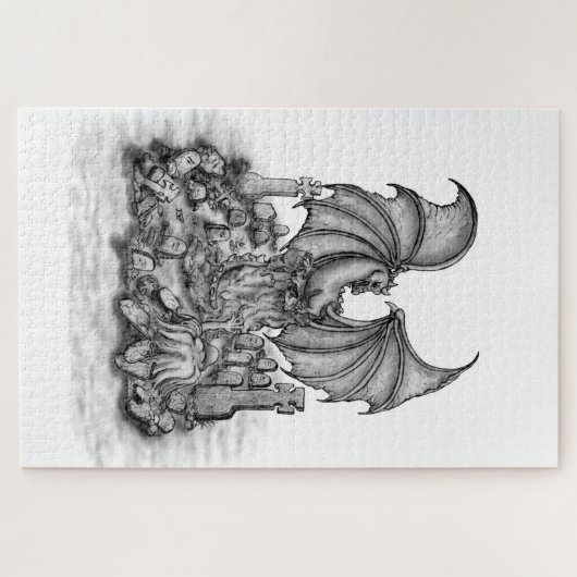 Draak met Zombie Legpuzzel (Horizontaal)