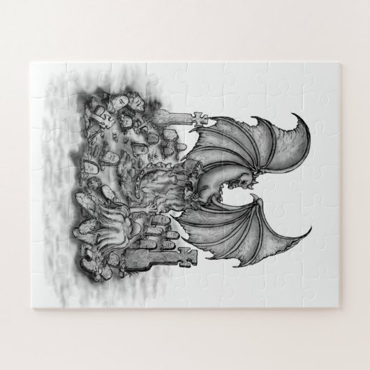 Draak met Zombie Legpuzzel (Horizontaal)