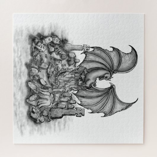 Draak met Zombie Legpuzzel (Horizontaal)