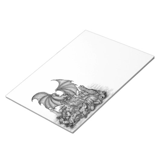 Draak met Zombie Notitieblok (Schuin)