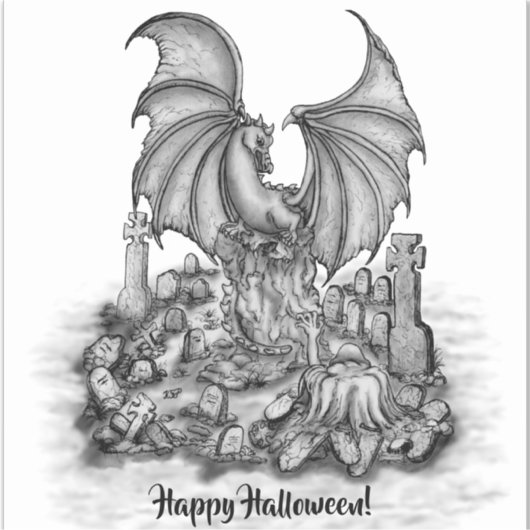 Draak met Zombie Sticker (Voorkant)