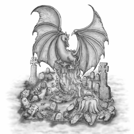 Draak met Zombie Sticker (Voorkant)