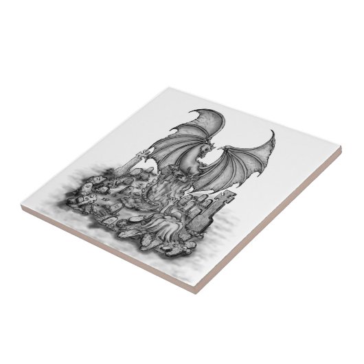 Draak met Zombie Tegeltje (Zijkant)