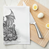 Draak met Zombie Theedoek (Quarter Fold)