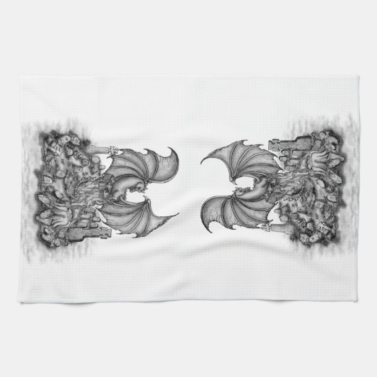 Draak met Zombie Theedoek (Horizontaal)