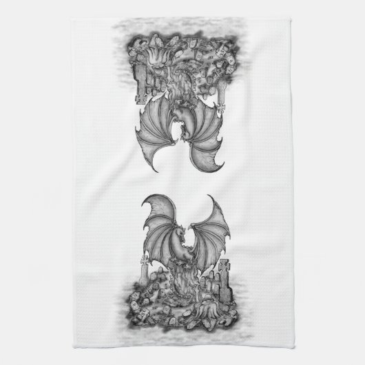 Draak met Zombie Theedoek (Verticaal)