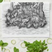 Draak met Zombie Theedoek (Gevouwen)