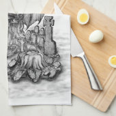 Draak met Zombie Theedoek (Quarter Fold)