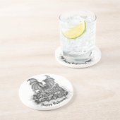 Draak met Zombie Zandsteen Onderzetter (Zijkant)