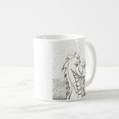 Draak met zonnebloem koffiemok (Voorkant rechts)