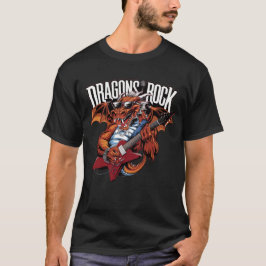 Draak met zonnebril speelt gitaar t-shirt