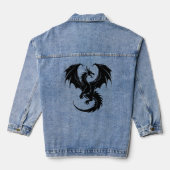 Draak met zwarte kleur denim jacket (Achterkant)