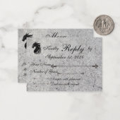 Draak, middeleeuwse RSVP/Menu Notitiekaartje (Voorkant / Achterkant in situ)