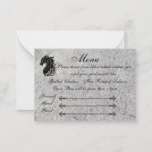 Draak, middeleeuwse RSVP/Menu Notitiekaartje (Achterkant)