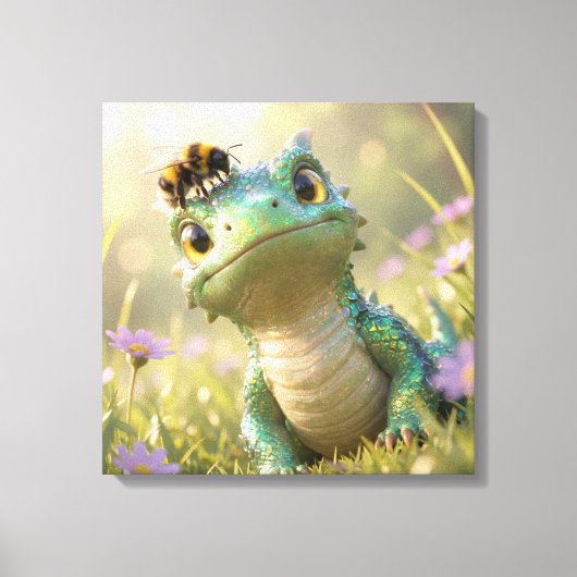 Draak naar Bij :-) Canvas Afdruk (Voorkant)
