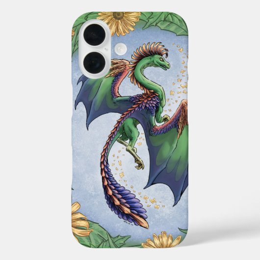 "Draak of Summer" Flowers and Leaves Fantasy Art Case-Mate iPhone Case (Achterkant)