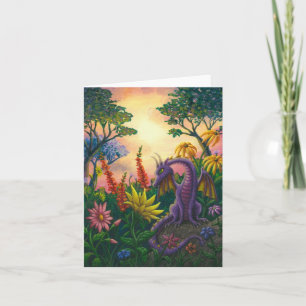 Draak onder de Bloemen notecard Kaart